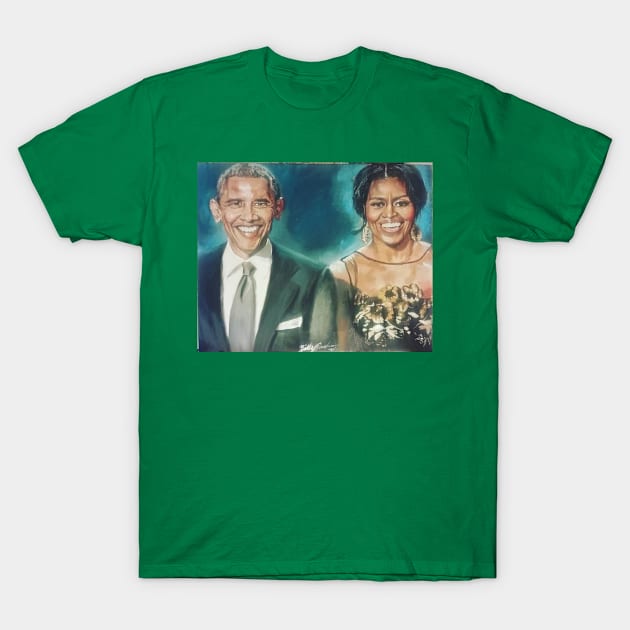 Barack and Michelle Obama T-Shirt by cindybrady1986